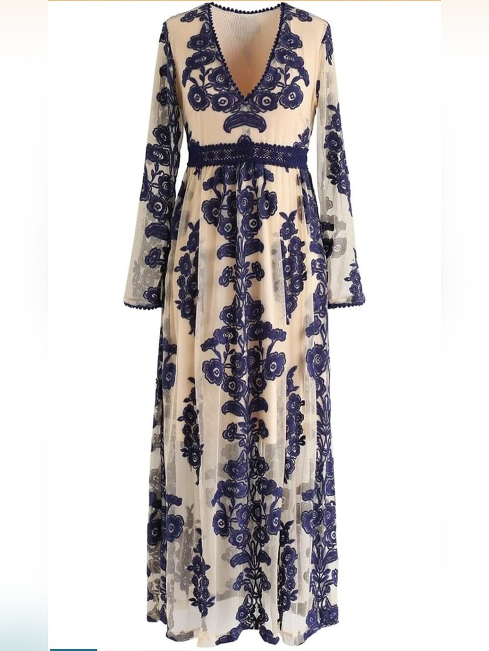 NWT Embroidered A-Line Maxi Dress Size XL